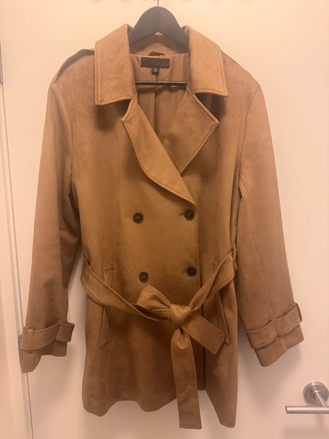 Zara Faux Suede Trench Coat - Size L