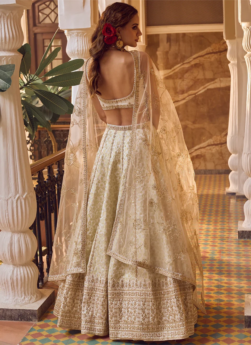 Cream & Gold Lehenga and Dupatta - photo 2