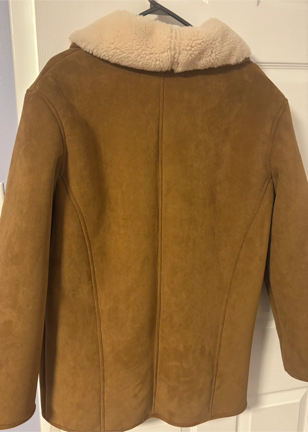Zara XS Brown Faux Suede Sherpa Jacket - photo 3