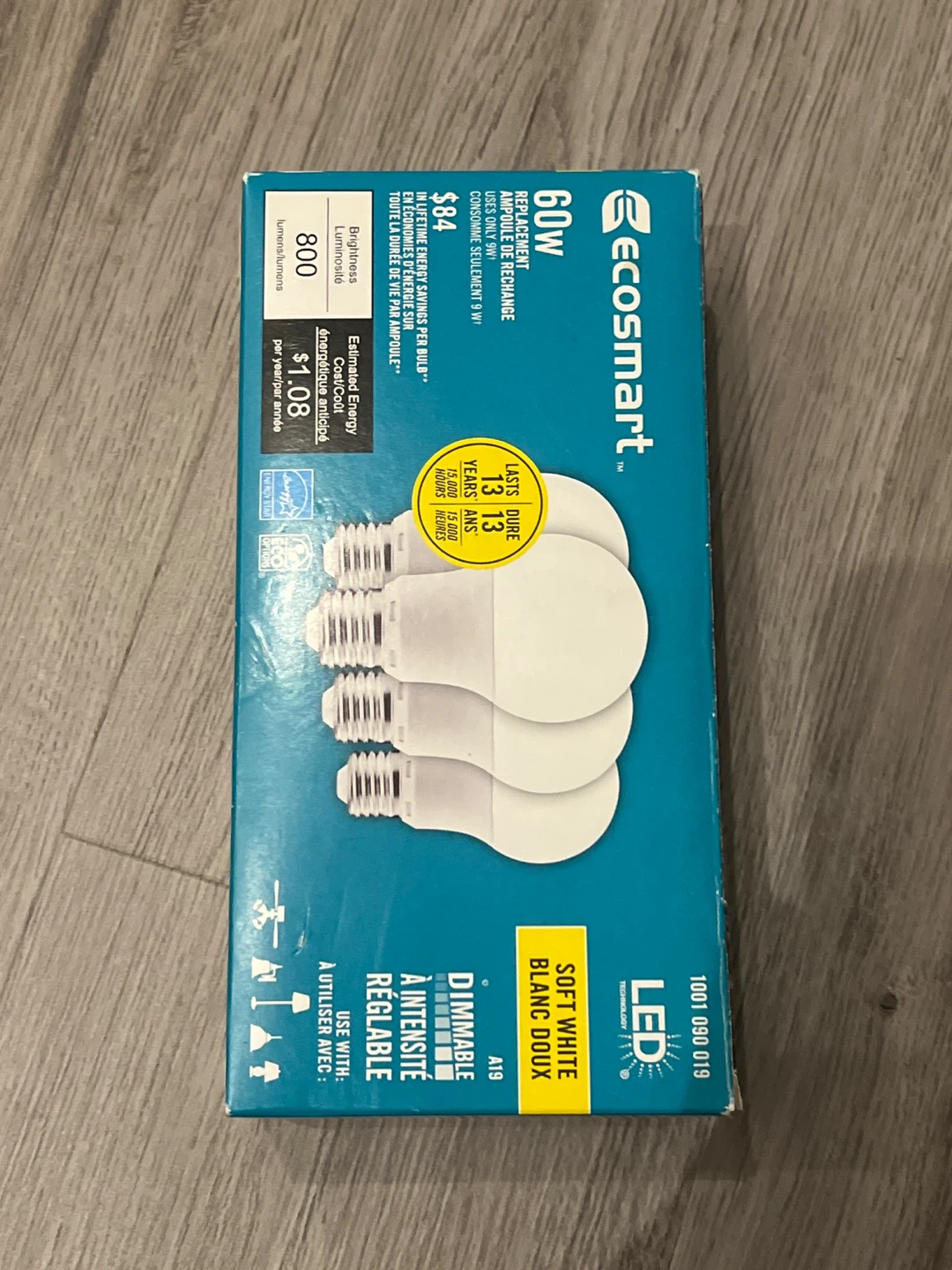 Ecosmart 60W LED Light Bulbs - 4 Pack - New