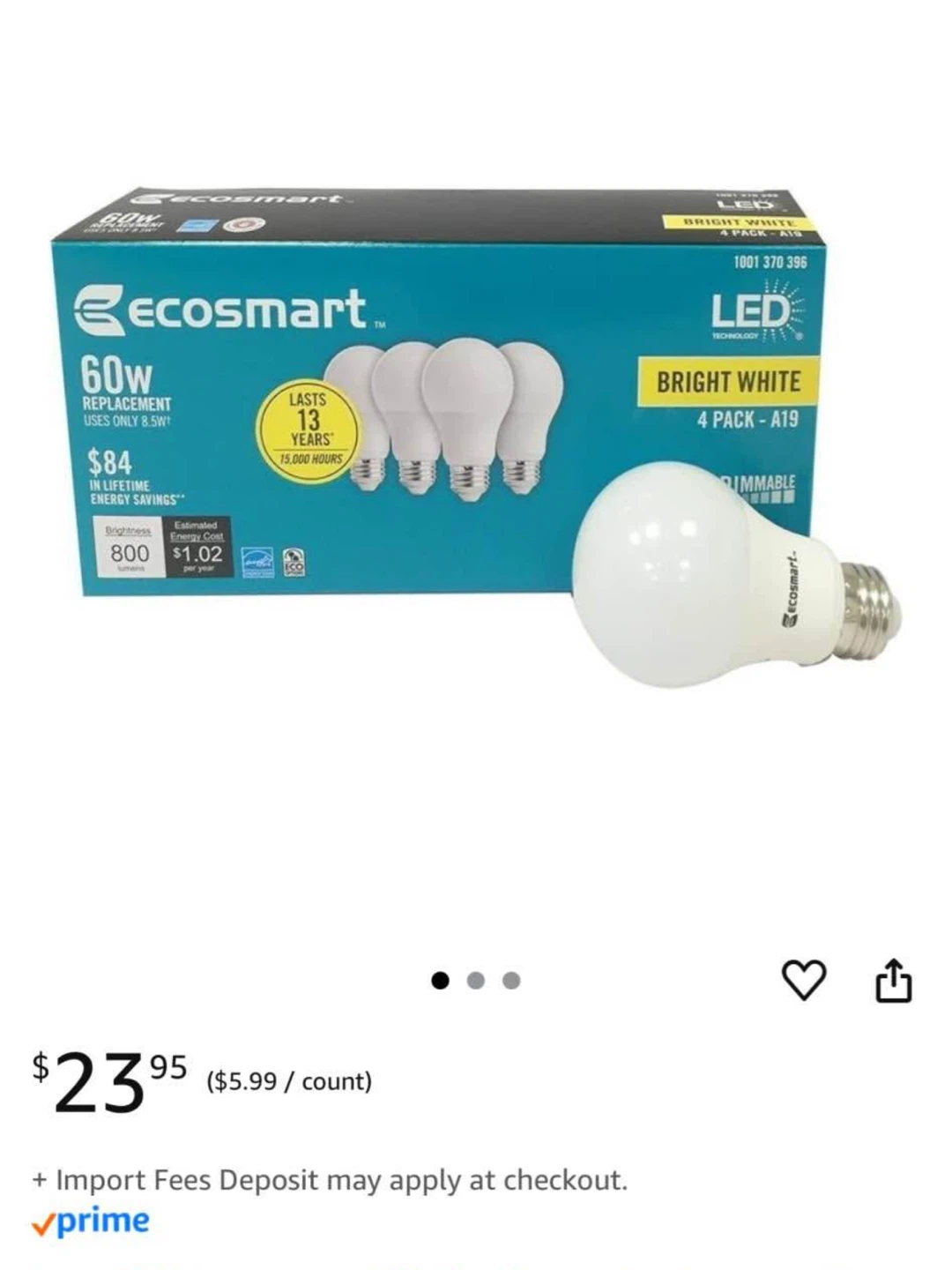 Ecosmart 60W LED Light Bulbs - 4 Pack - New - photo 4