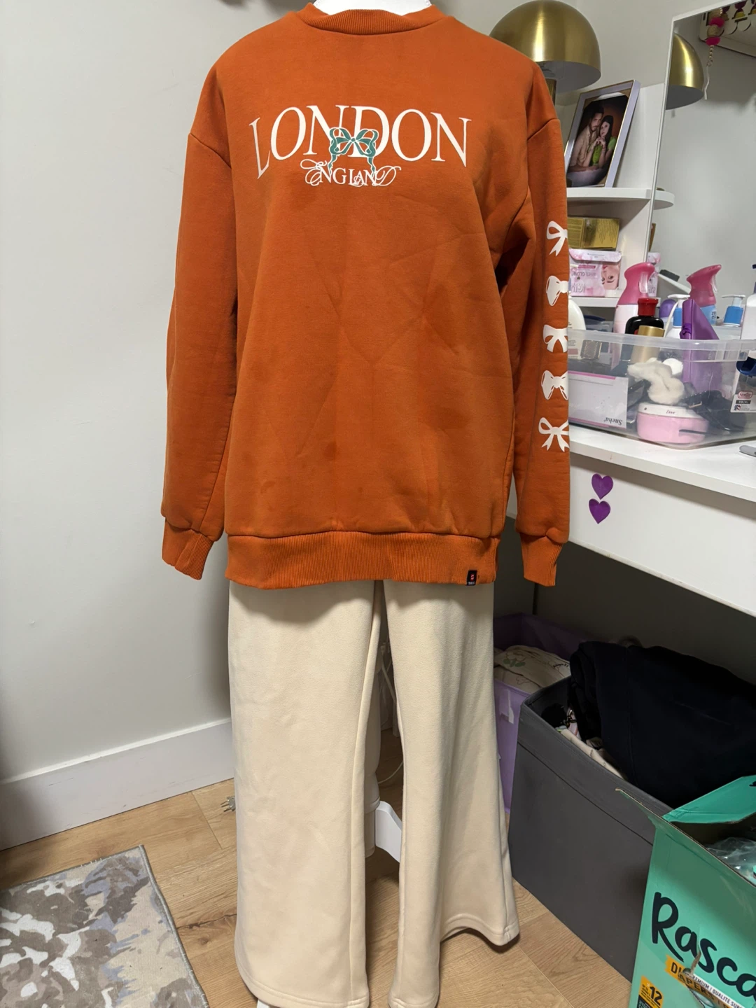 London England Orange tracksuit