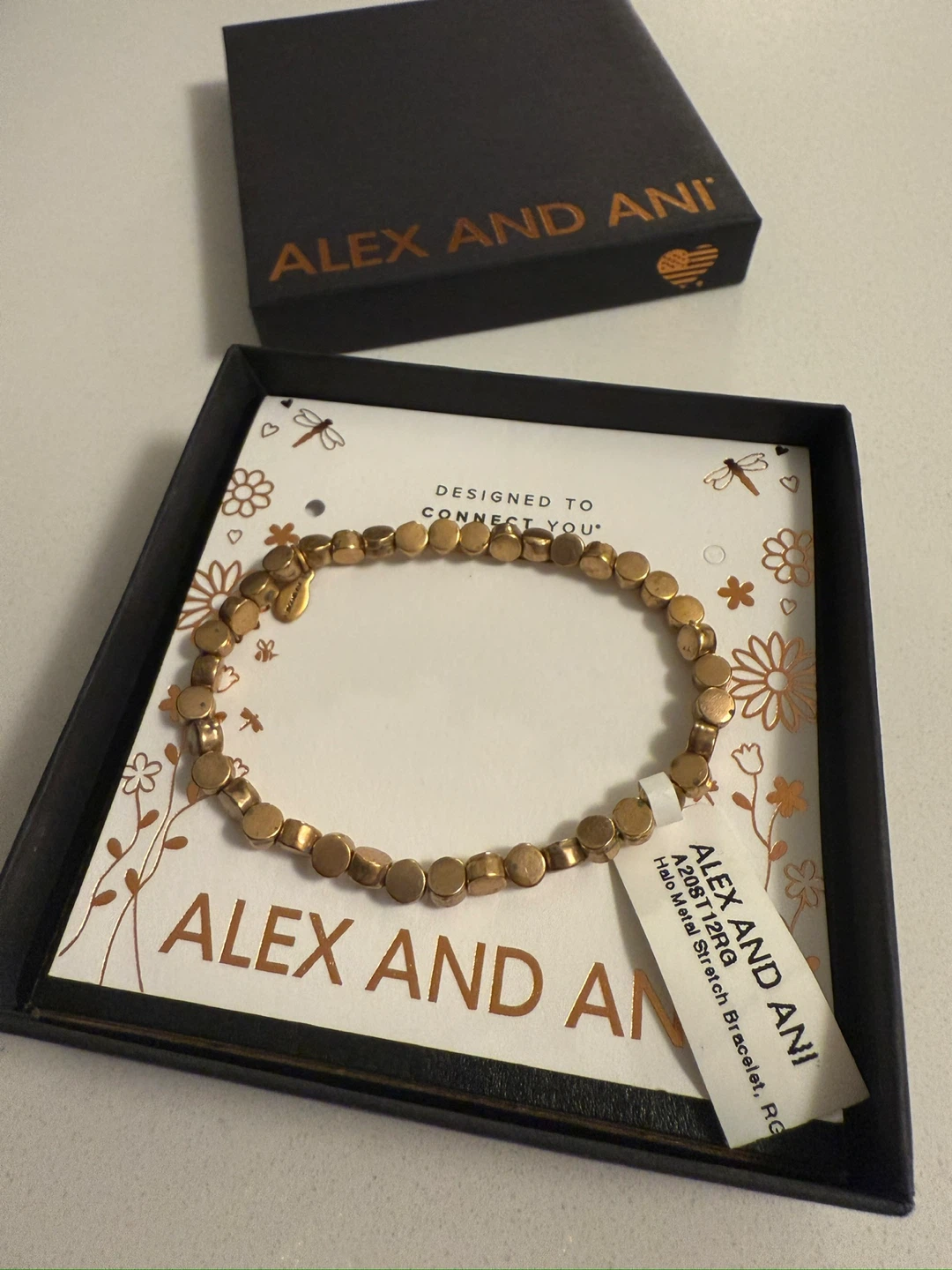 Alex and Ani Halo Metal Stretch Bracelet - Rose Gold - photo 2
