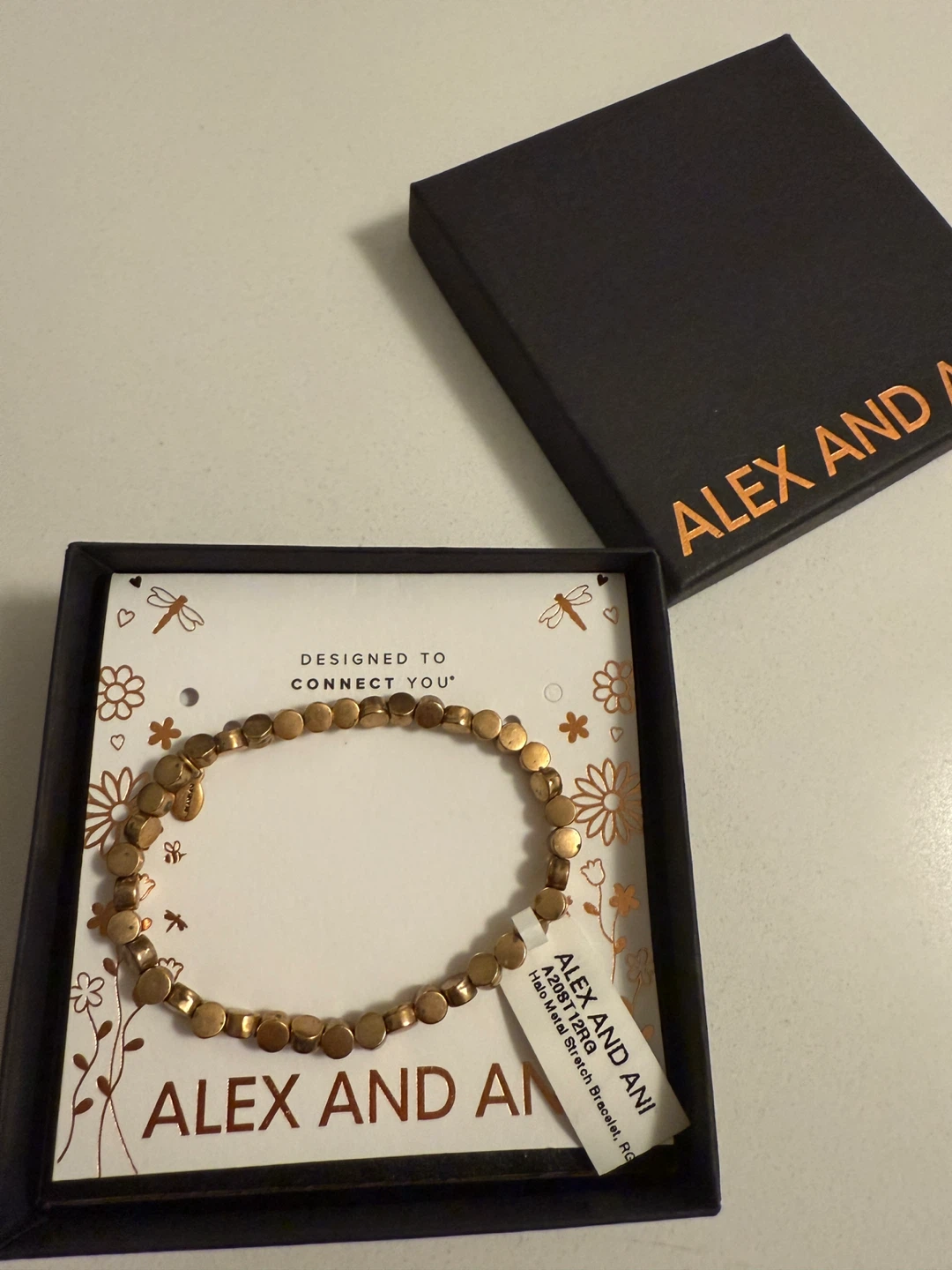 Alex and Ani Halo Metal Stretch Bracelet - Rose Gold
