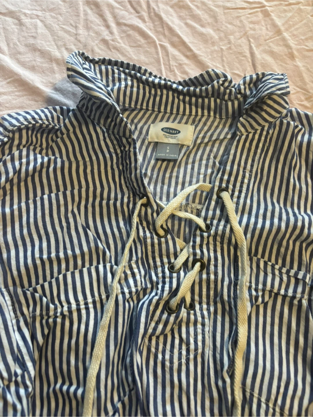 Old Navy Striped Lace-Up Blouse - Size S - photo 2