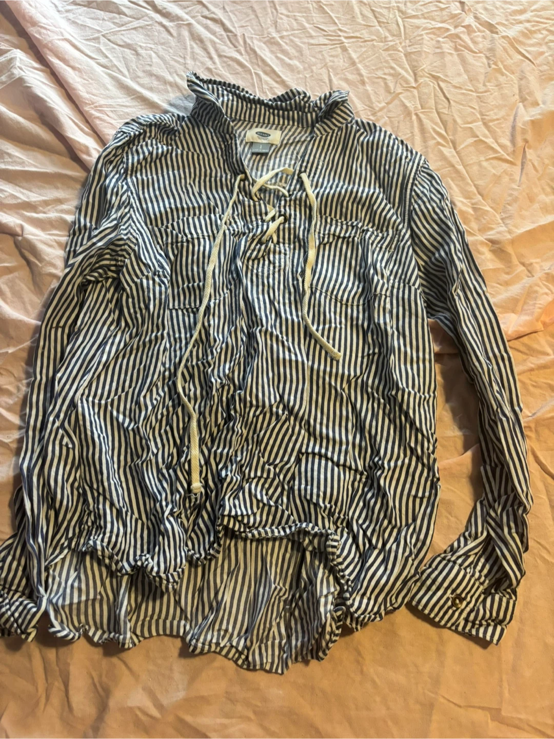 Old Navy Striped Lace-Up Blouse - Size S