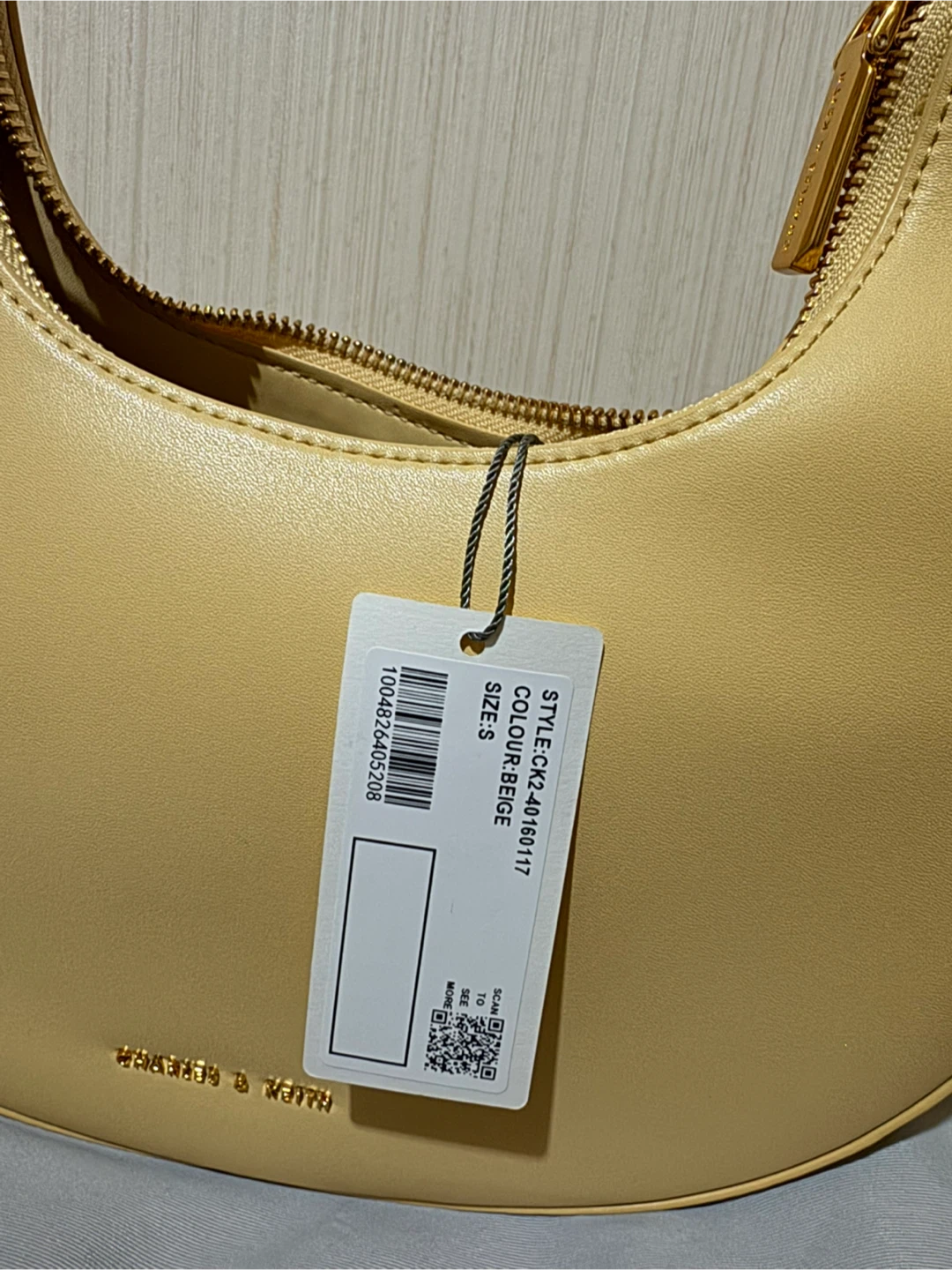 Charles & Keith Butter Yellow Crescent Hobo Bag - Size S - photo 2