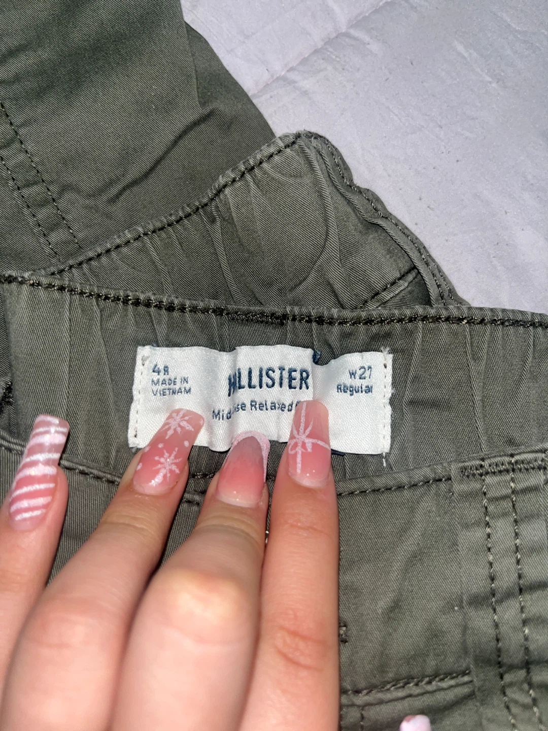 Hollister Mid-Rise Relaxed Olive Pants W27 - photo 2