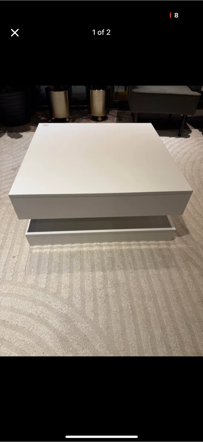 Square Coffee Table - White