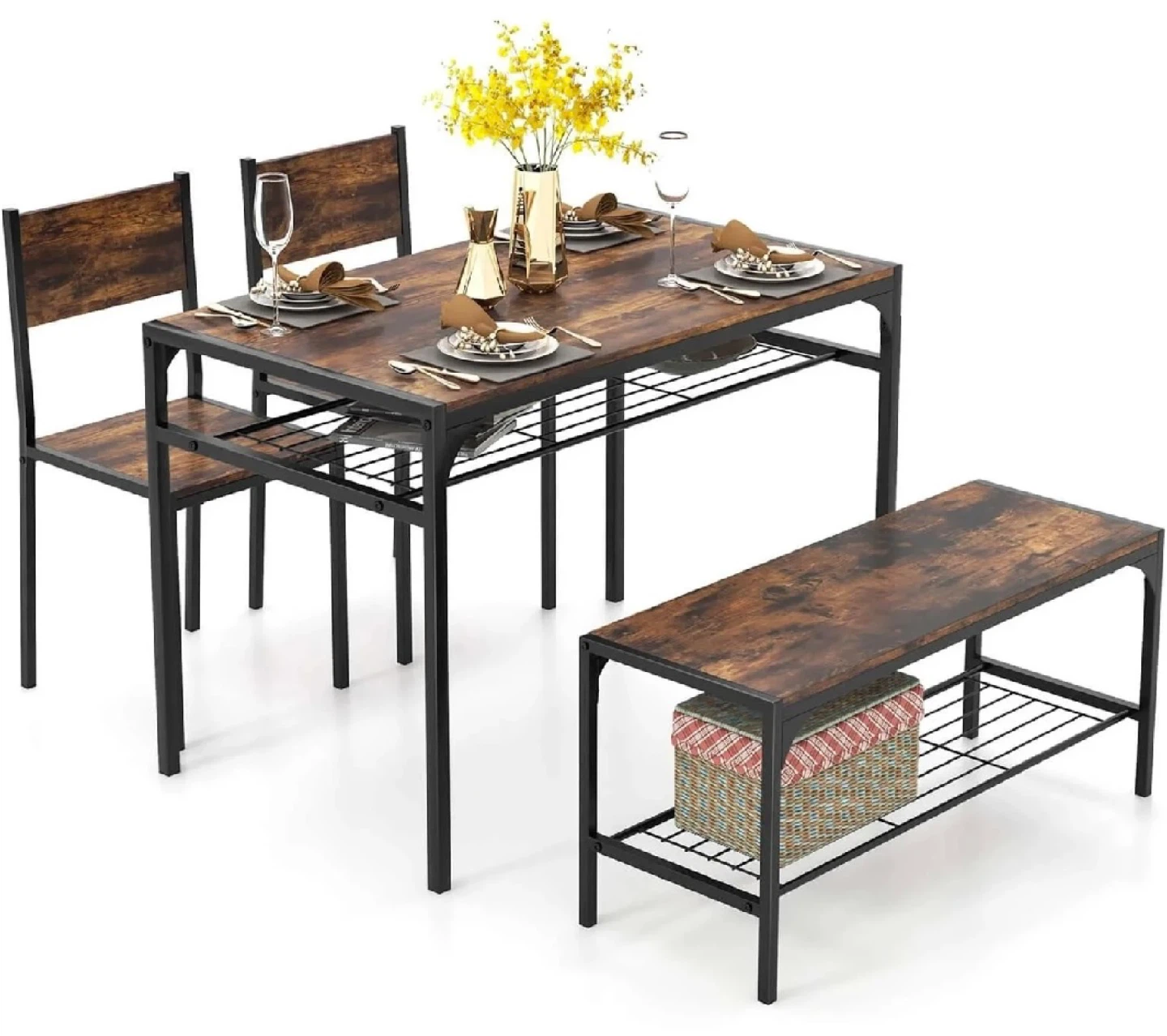 Brand New in Box 4-Piece Dining Set, Rustic Brown