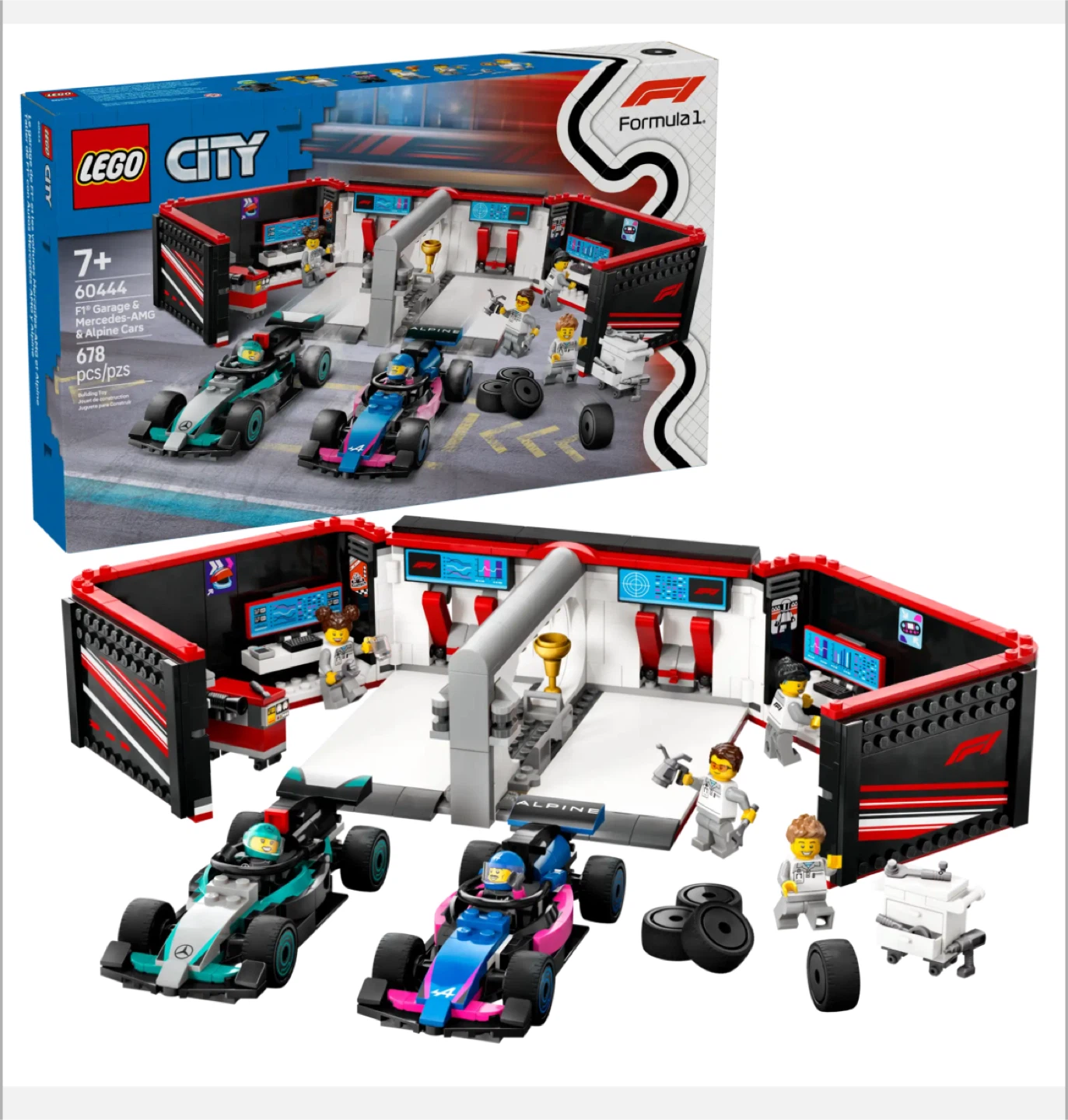 LEGO City 60444 F1 Garage & Race Cars