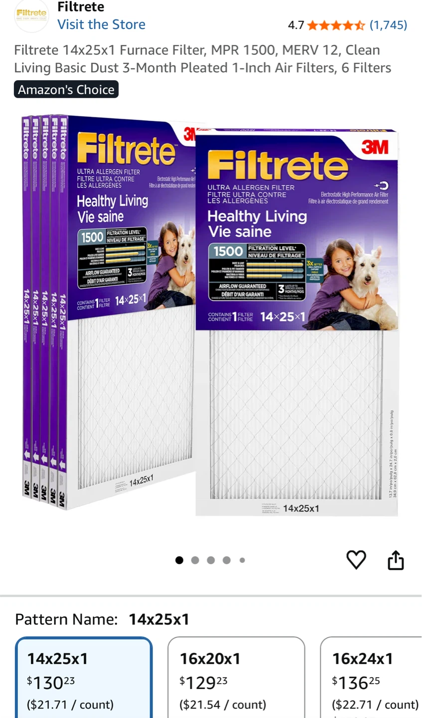 Filtrete 14x25x1 Healthy Living Air Filter - photo 3