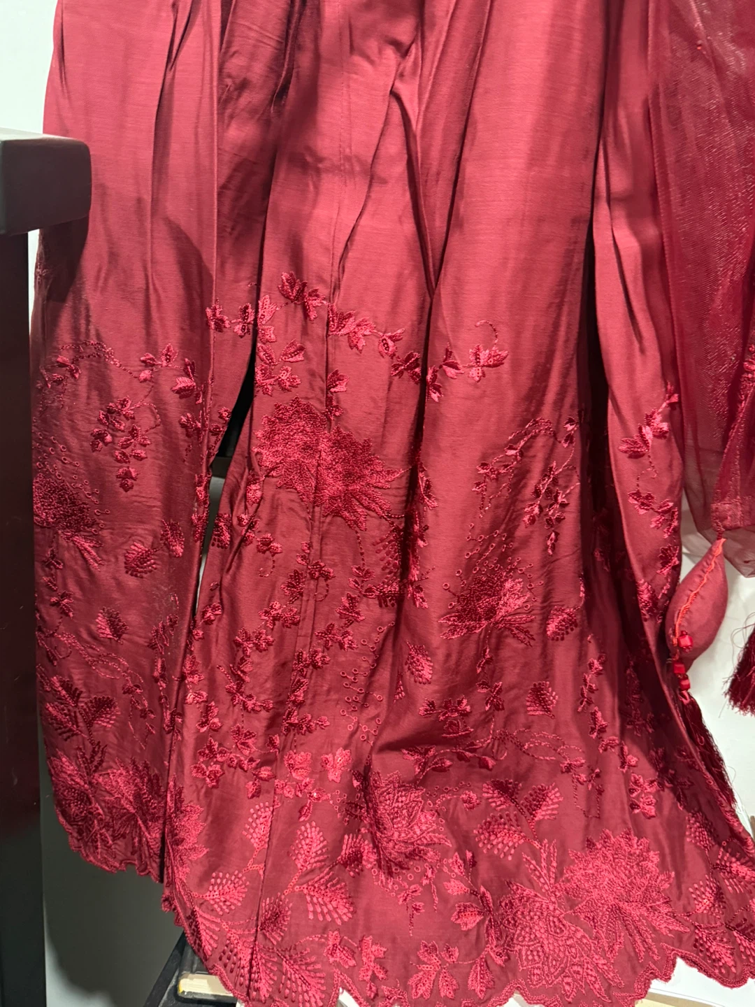 Red Embroidered Sharara  Kameez with dupatta - photo 5