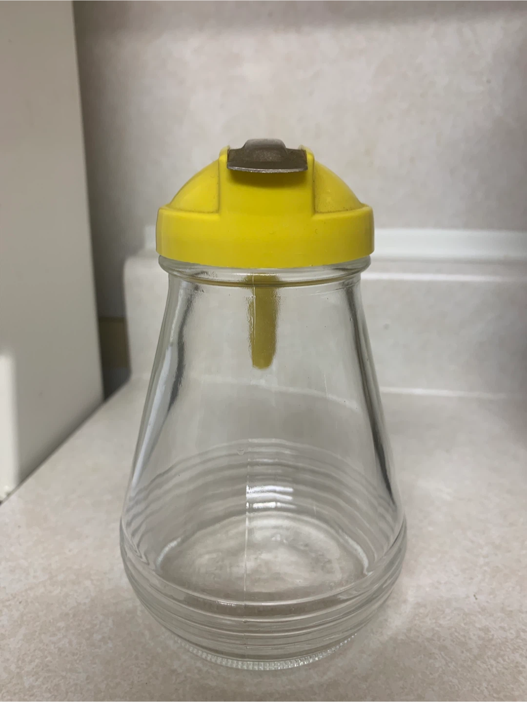 Vintage Yellow Glass Syrup Dispenser - photo 2