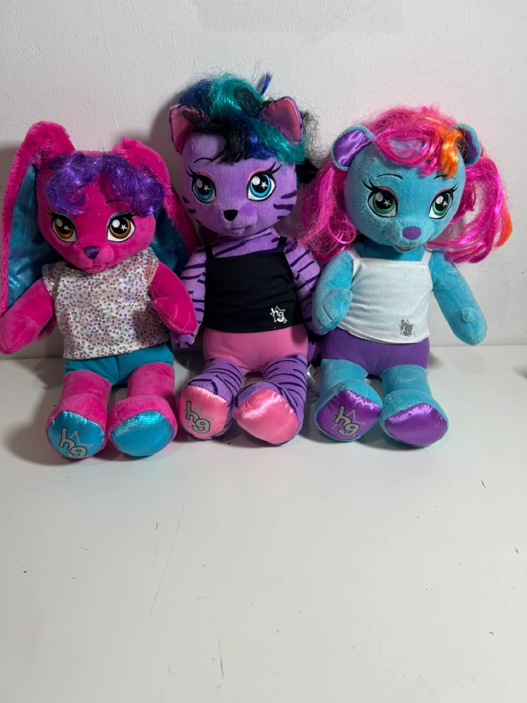 Set of three Build-A-Bear Workshop Honey Girls plush stuffed