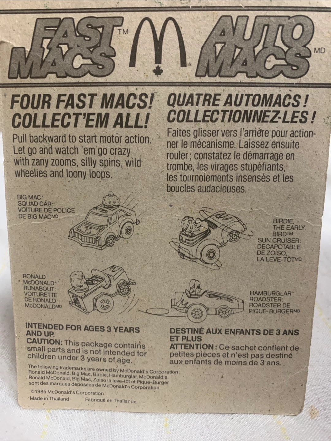Vintage McDonald's Hamburglar Roadster Fast Macs Toy Car - photo 5