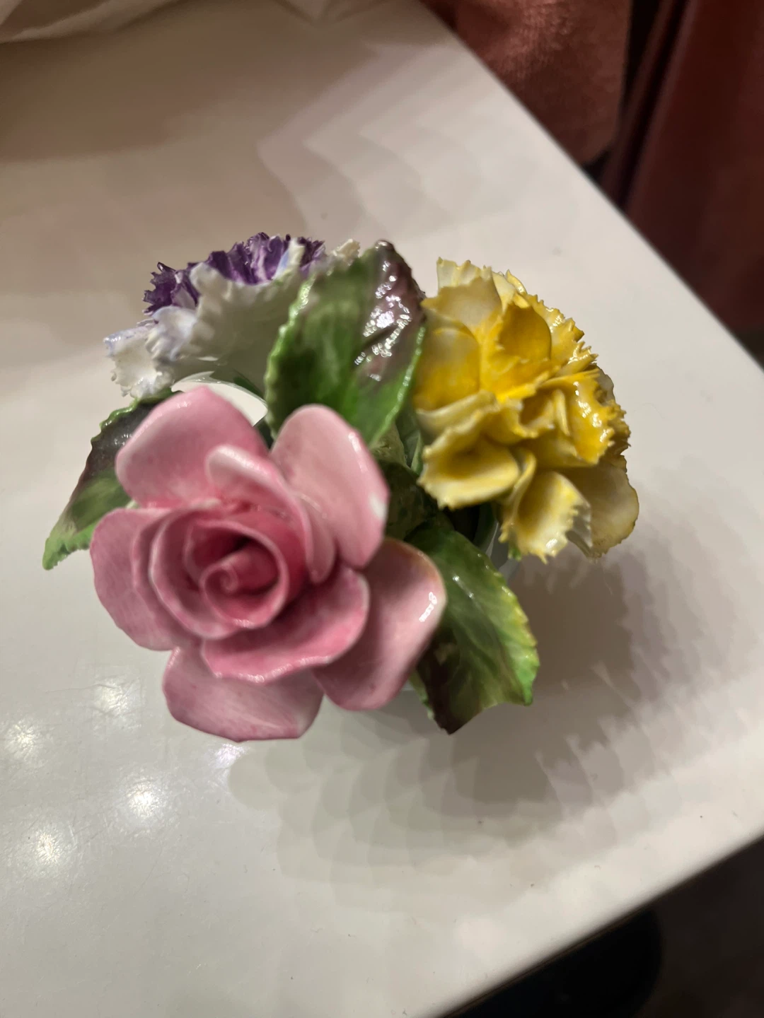 Handmade English Bone China Floral Arrangement Figurine - photo 2