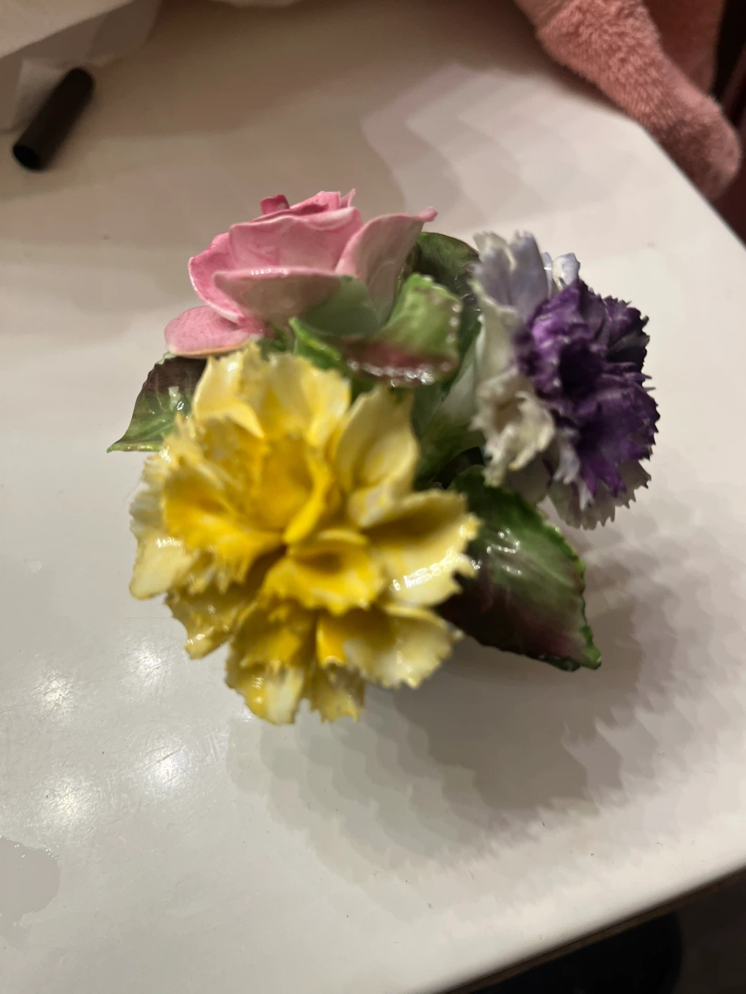 Handmade English Bone China Floral Arrangement Figurine - photo 4