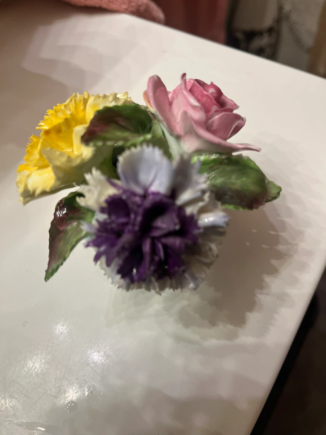 Handmade English Bone China Floral Arrangement Figurine - photo 5