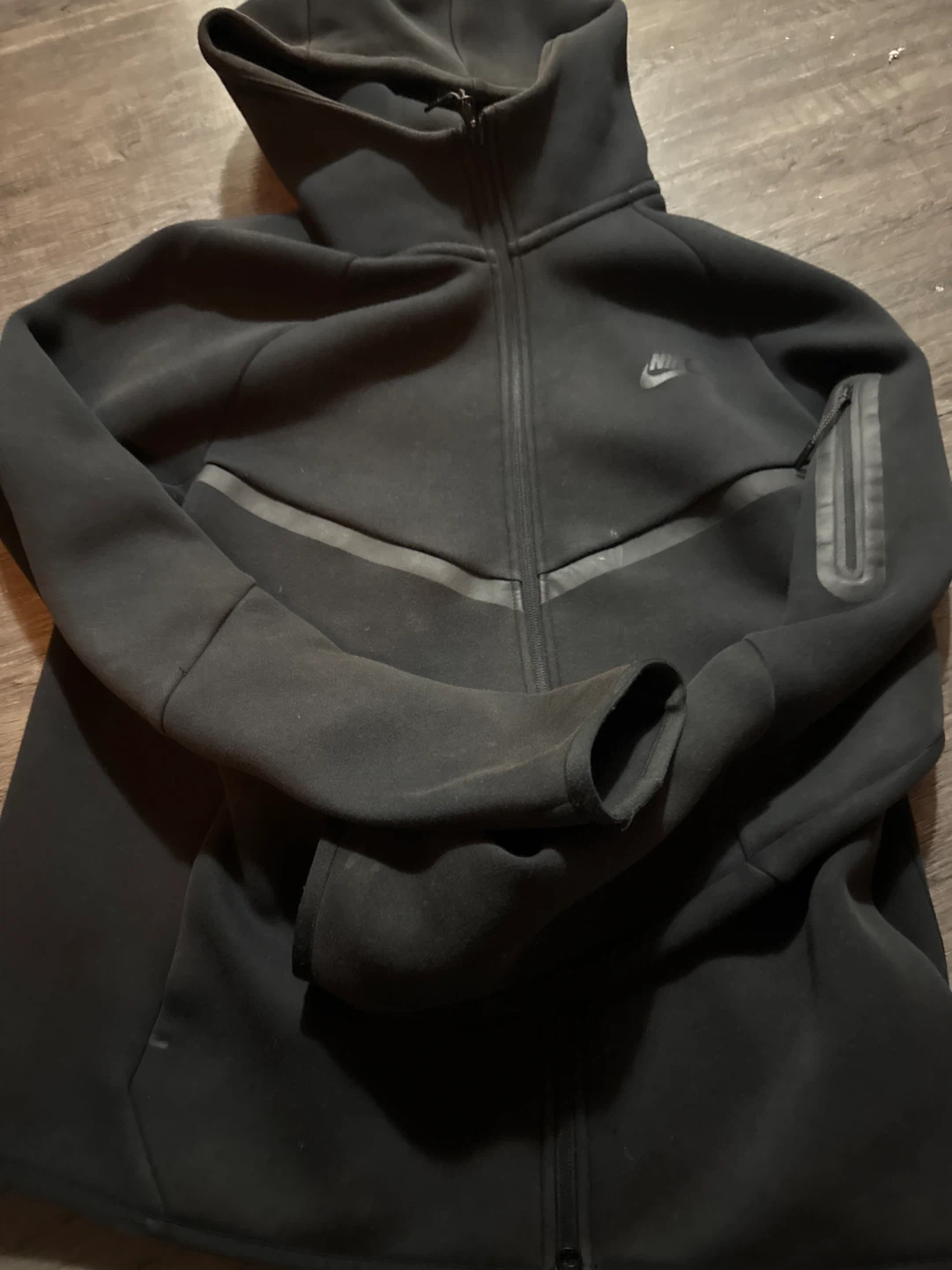 Nike Tech Fleece Full-Zip Hoodie - Black, Size M