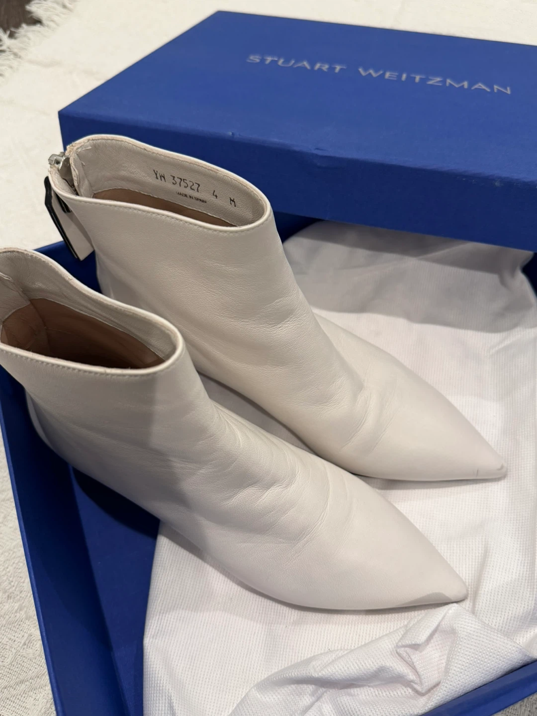 Stuart Weitzman White Leather Booties - Size 4 - photo 3