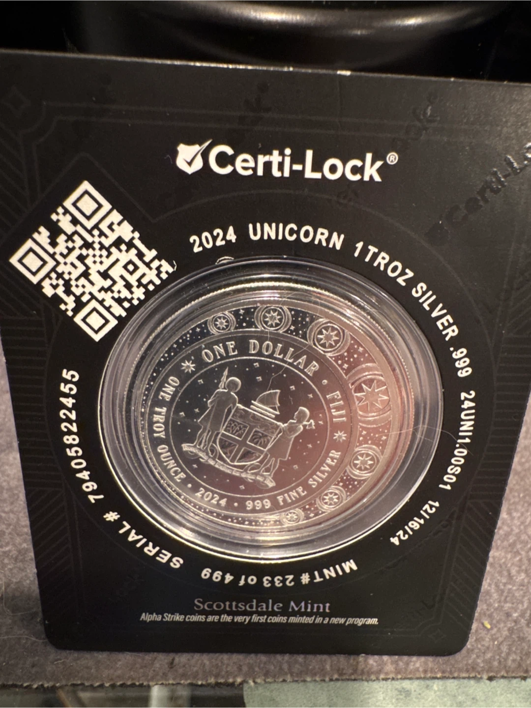 233/499 2024 Unicorn 1oz Silver Scottsdale Mint - photo 2