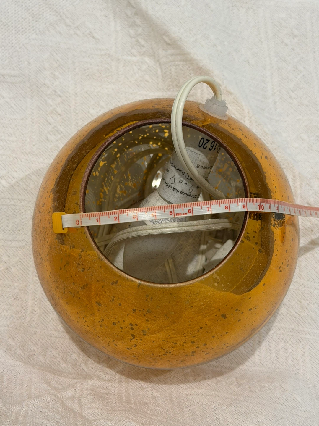 Gold Mercury Glass Ball Lamp - photo 3