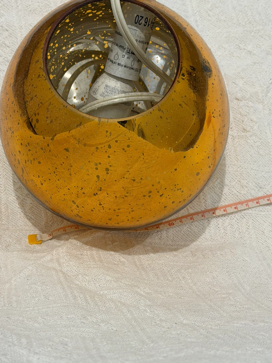 Gold Mercury Glass Ball Lamp - photo 2