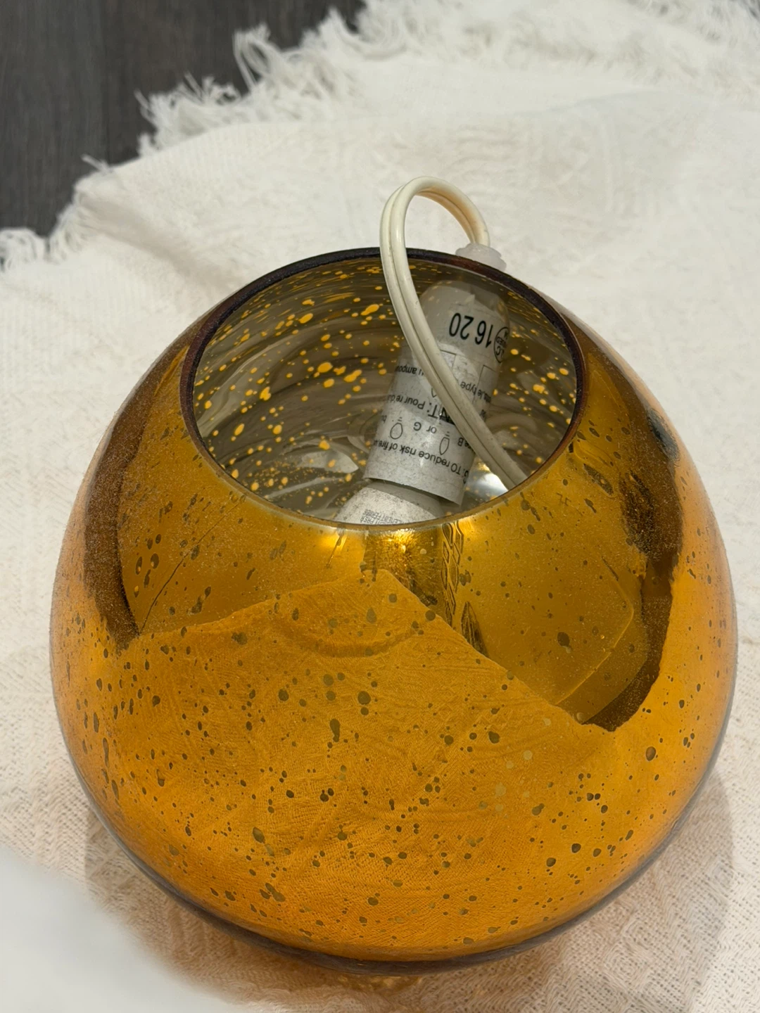 Gold Mercury Glass Ball Lamp