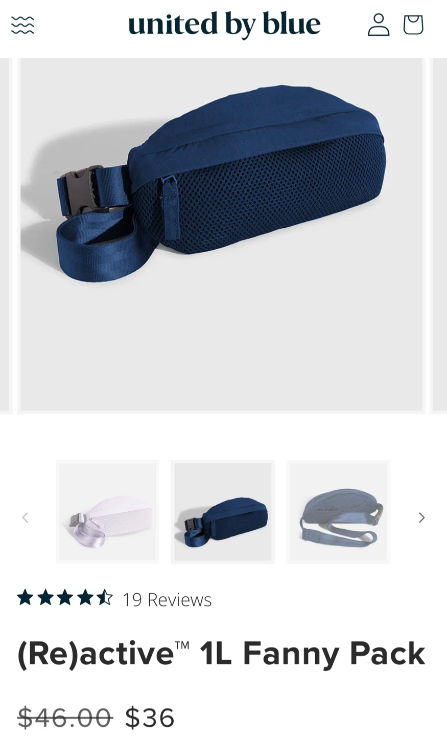 United By Blue (Re)active 1L Fanny Pack - Navy - photo 2