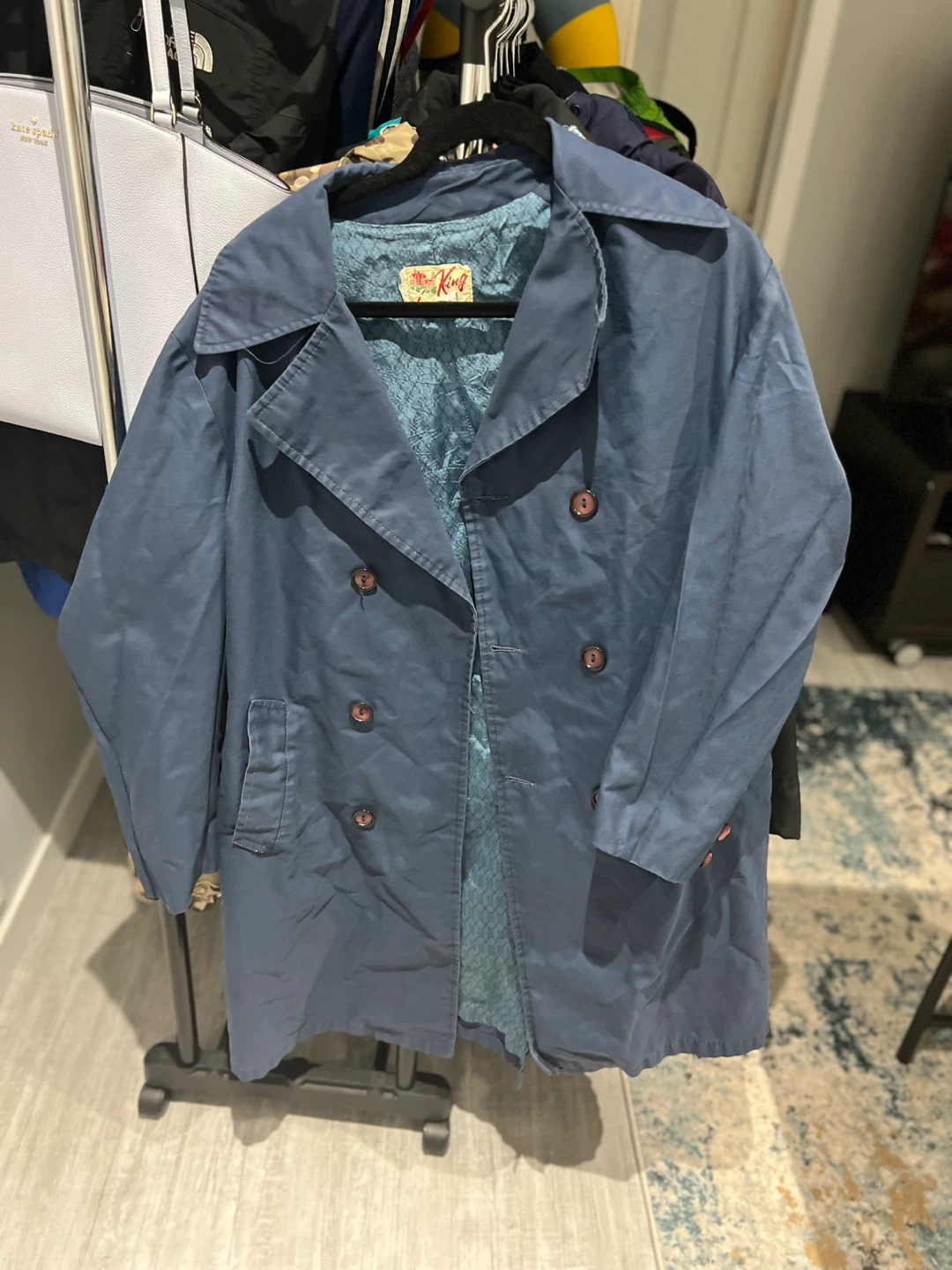 Vintage King Louie Blue Trench Coat