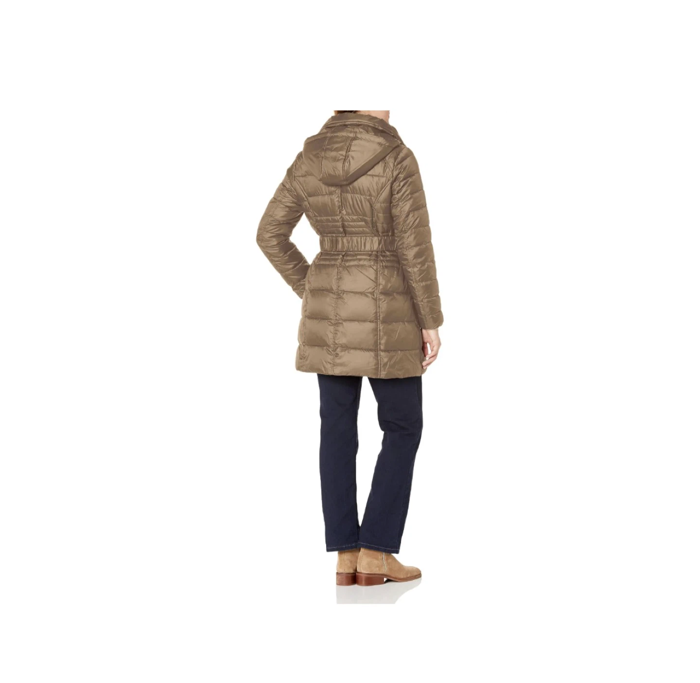 Belted Puffer Coat - Brown - photo 2