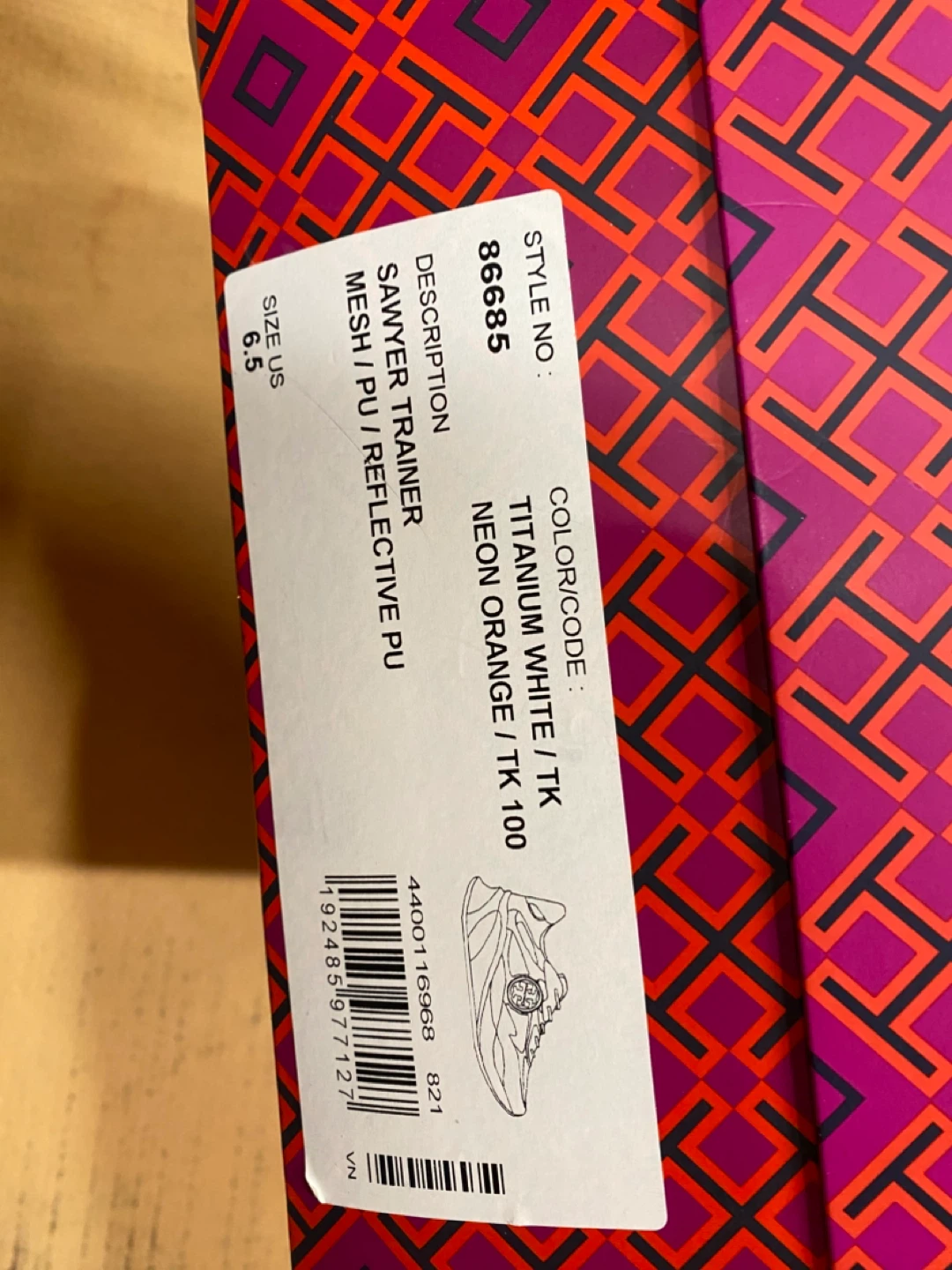 Tory Burch Sawyer Trainer, Size 6.5, Neon Orange - photo 4