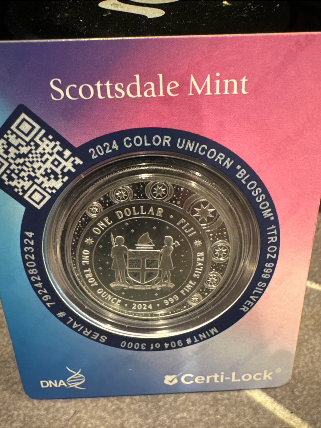 3000 mint Scottsdale  2024 Color Unicorn "Blossom" Coin - photo 2