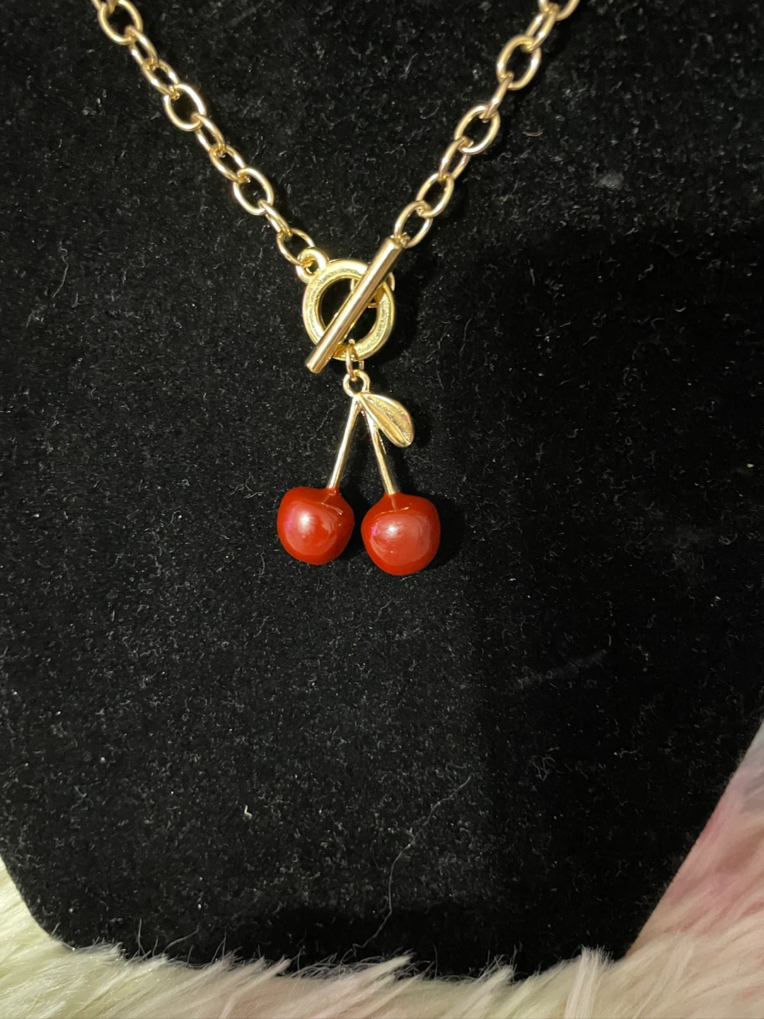 Gold-Tone Cherry Pendant Necklace - photo 2