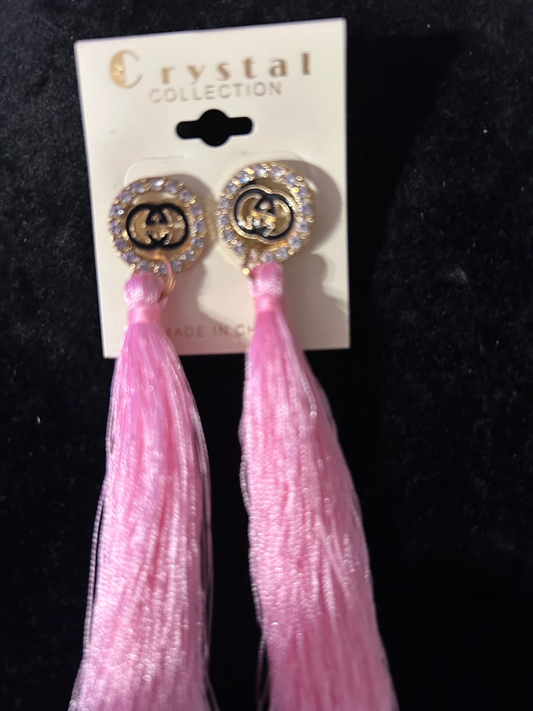 Crystal Collection Pink Tassel Earrings - photo 2