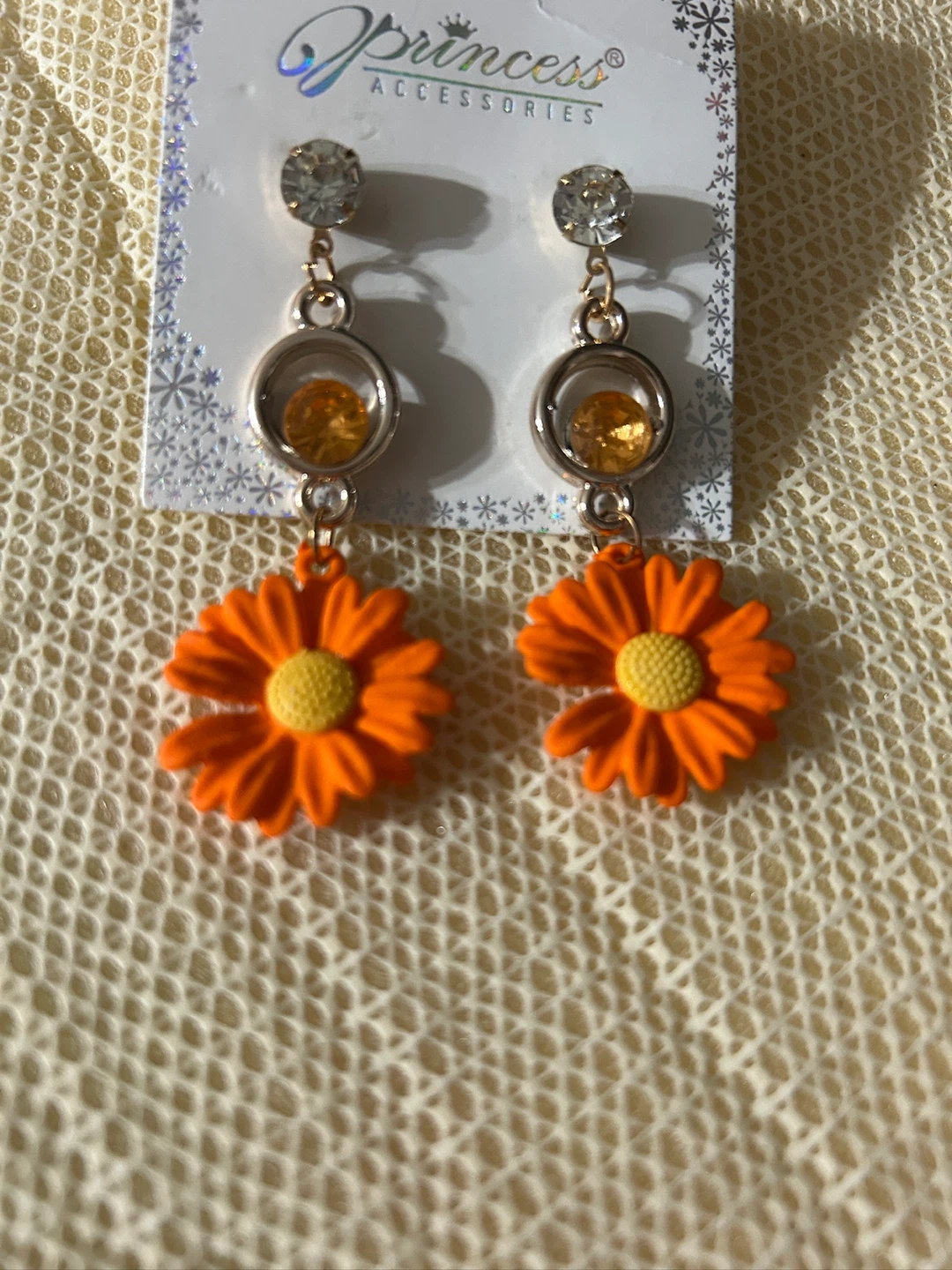 Princess Accessories Flower Earrings - Orange - photo 3