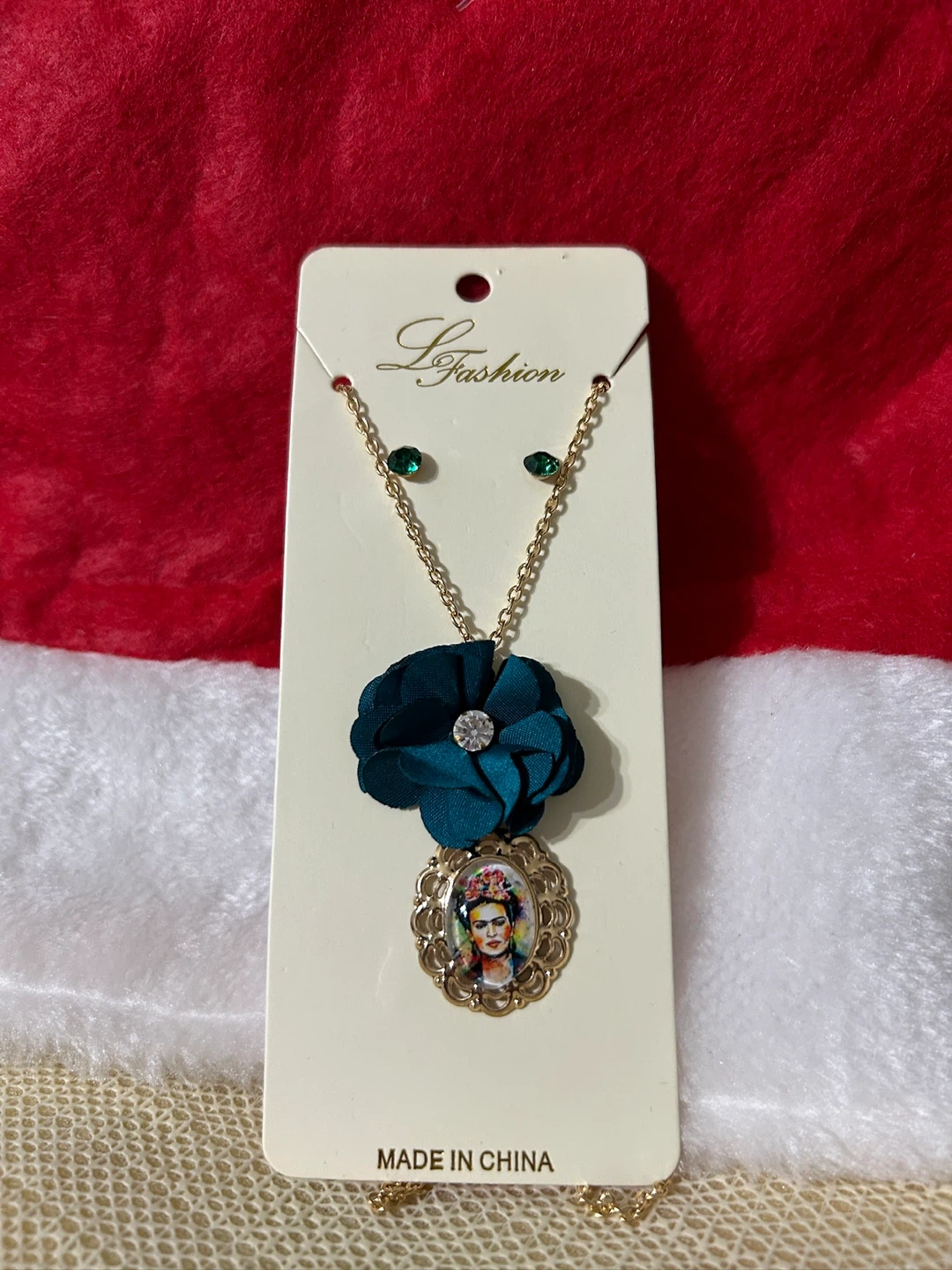 L Fashion Frida Kahlo Necklace & Earrings Set