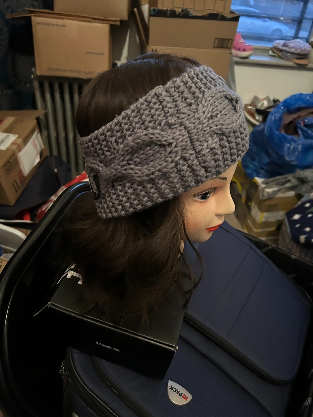 Handmade Knitted Headband - Gray - photo 2