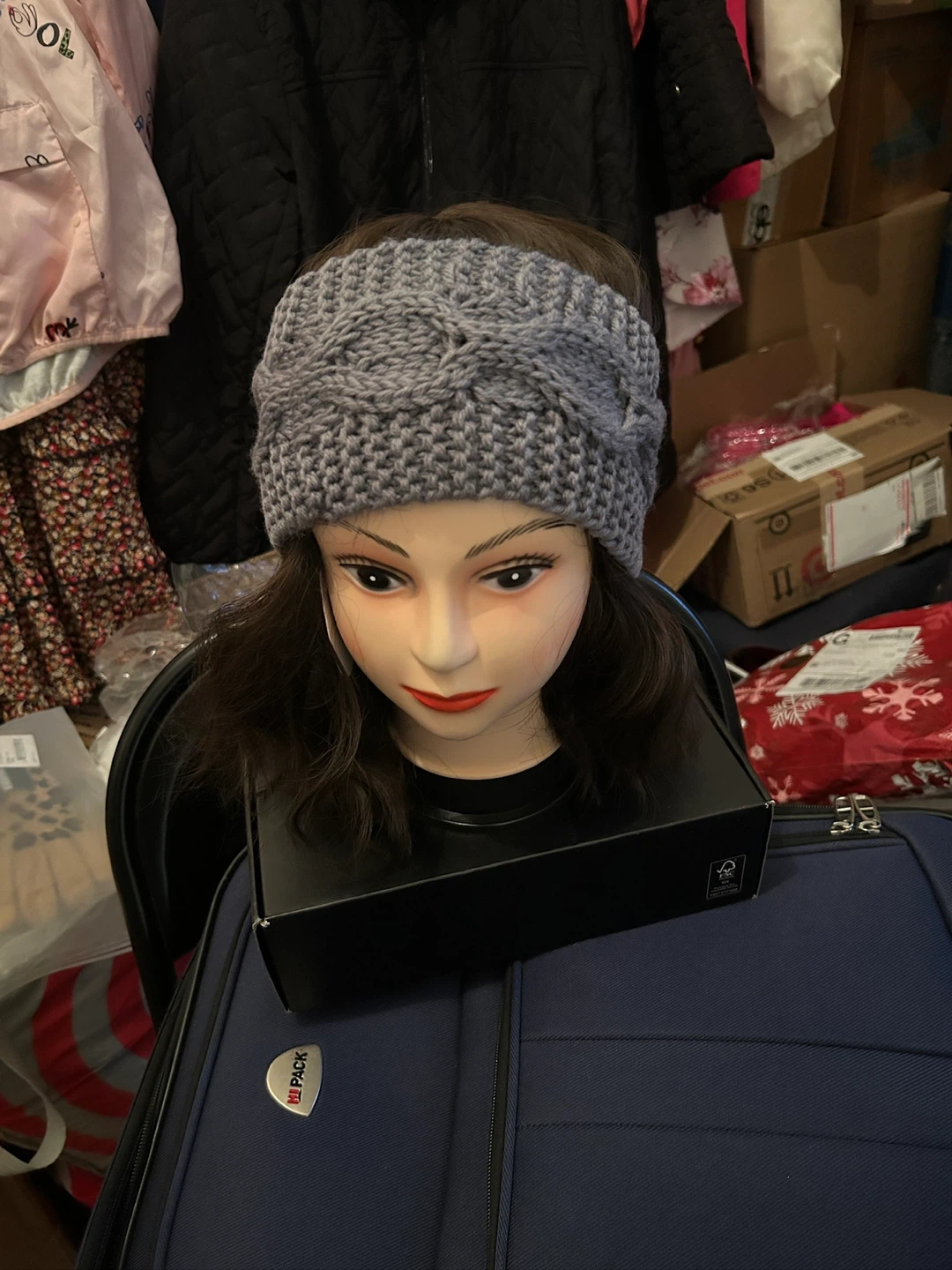 Handmade Knitted Headband - Gray