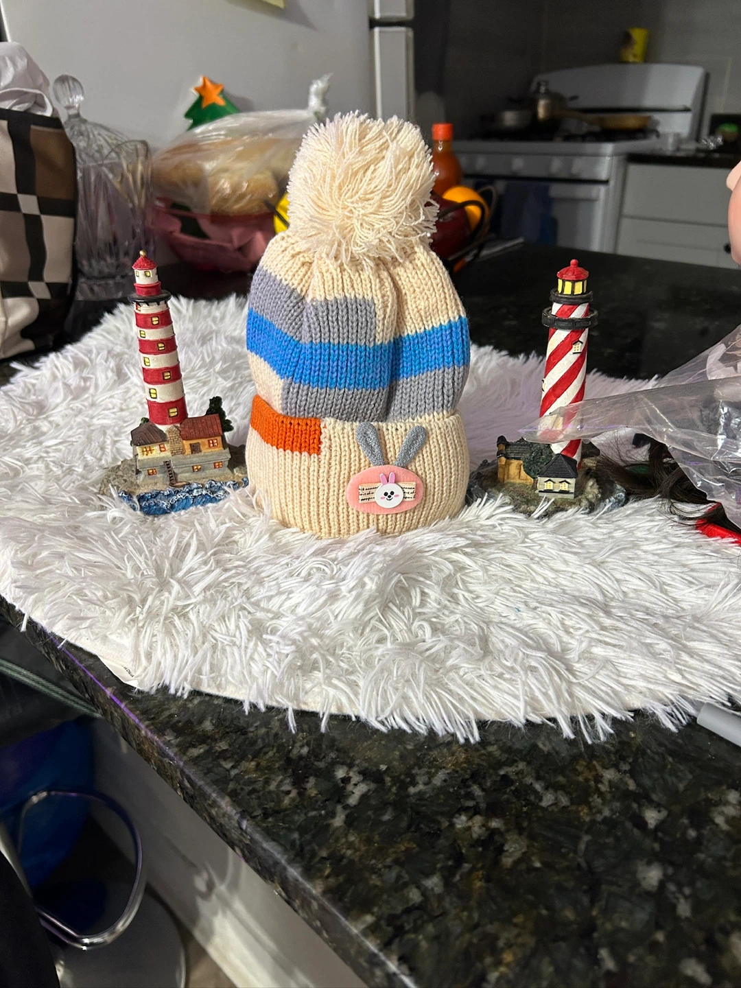 Knitted Beanie with Pom Pom