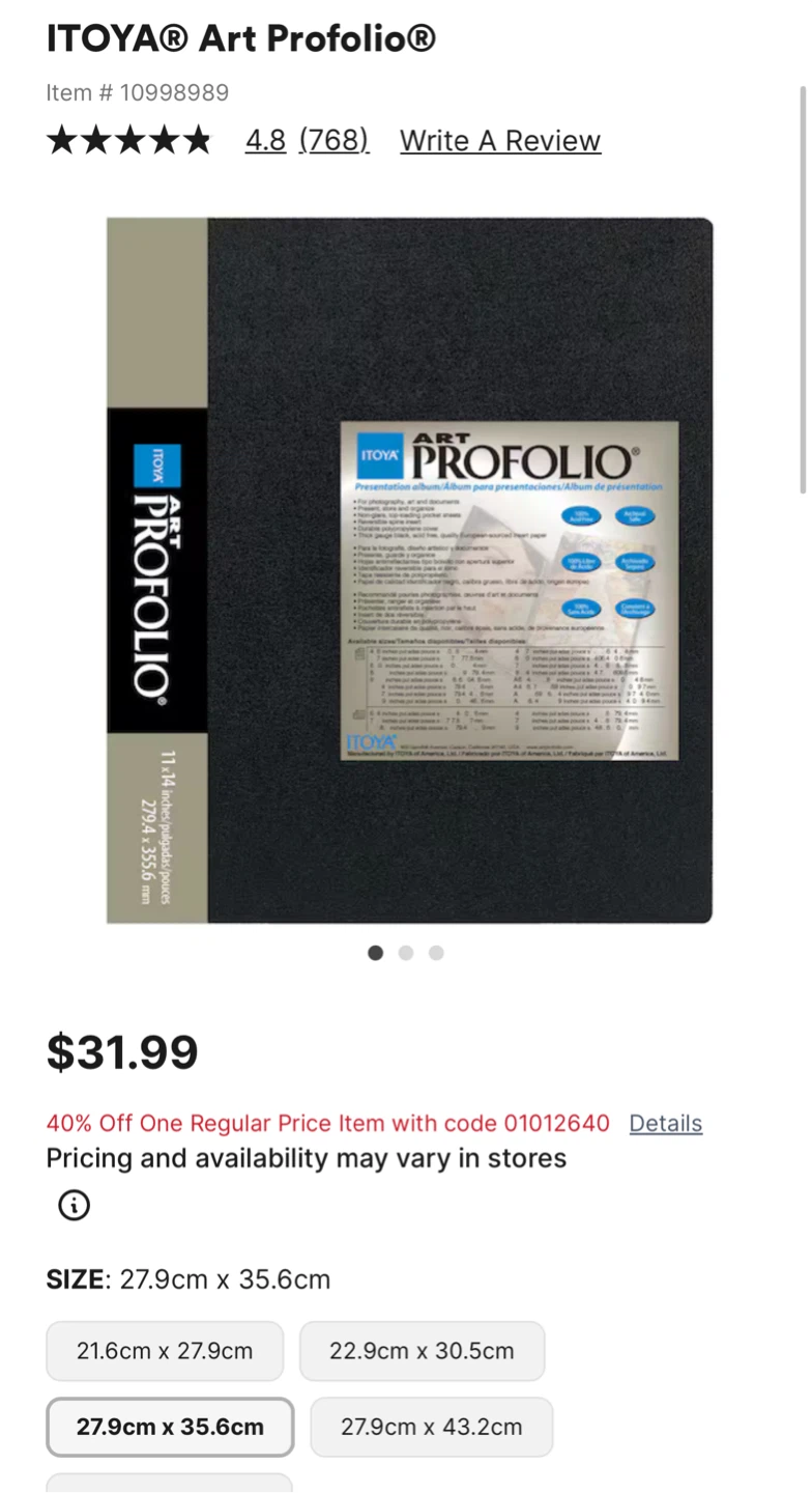 Itoya Original Art Portfolio Presentation/Binder - photo 3