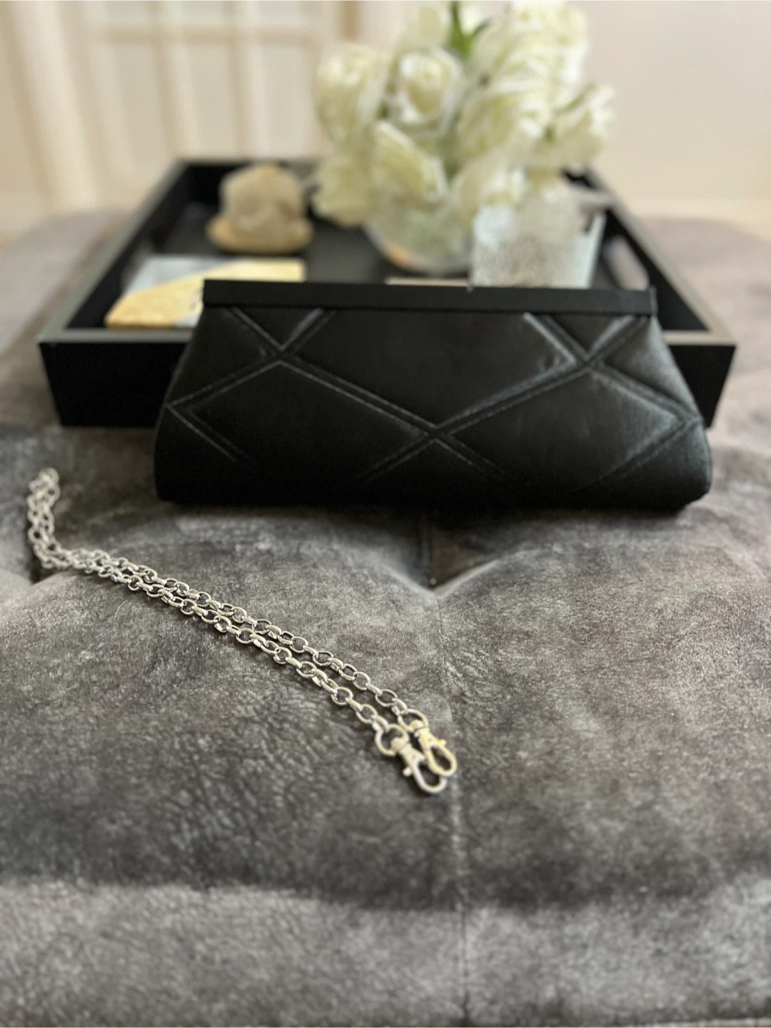 Jessica Black Clutch with Chain Strap - photo 4