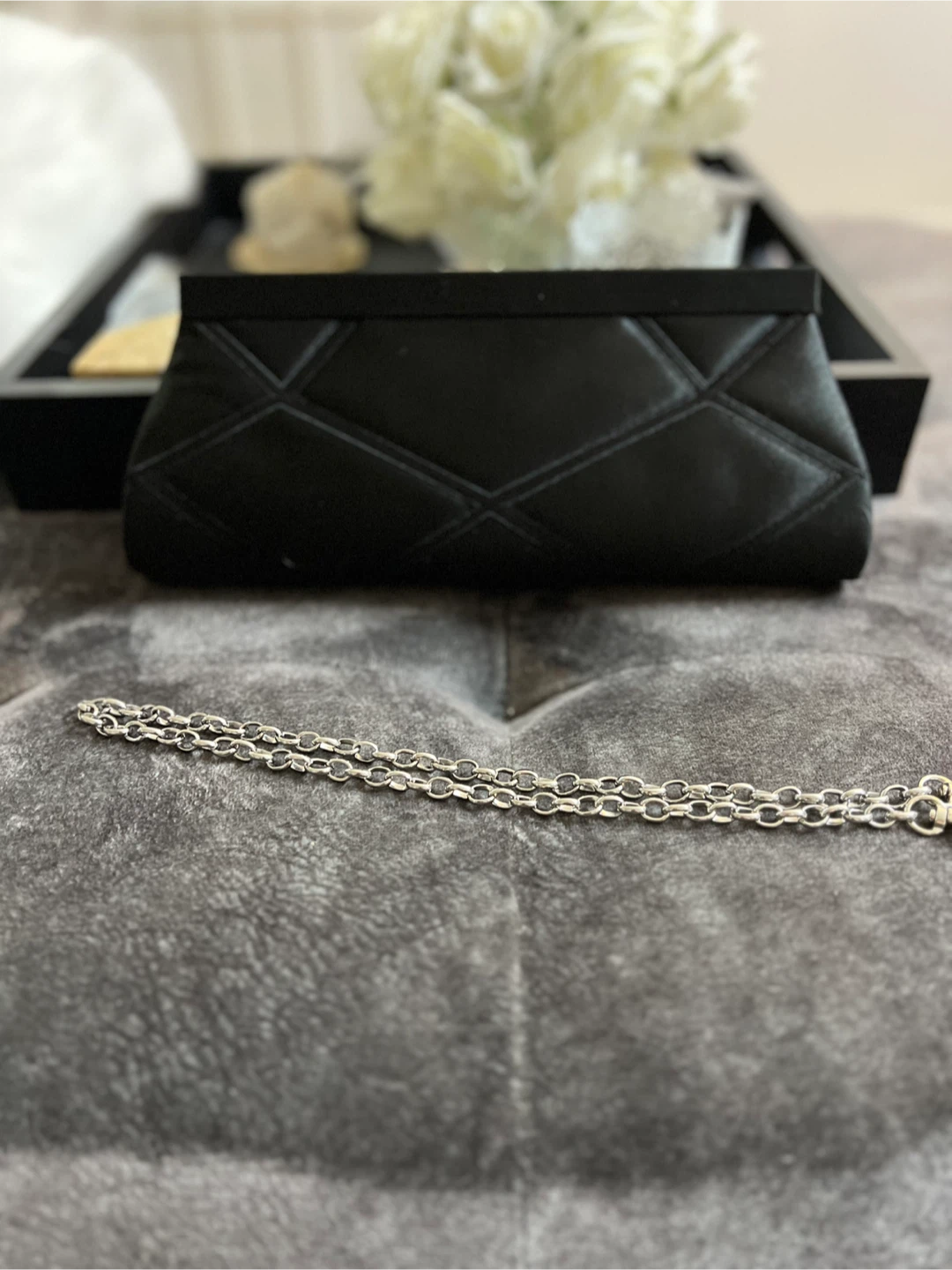 Jessica Black Clutch with Chain Strap