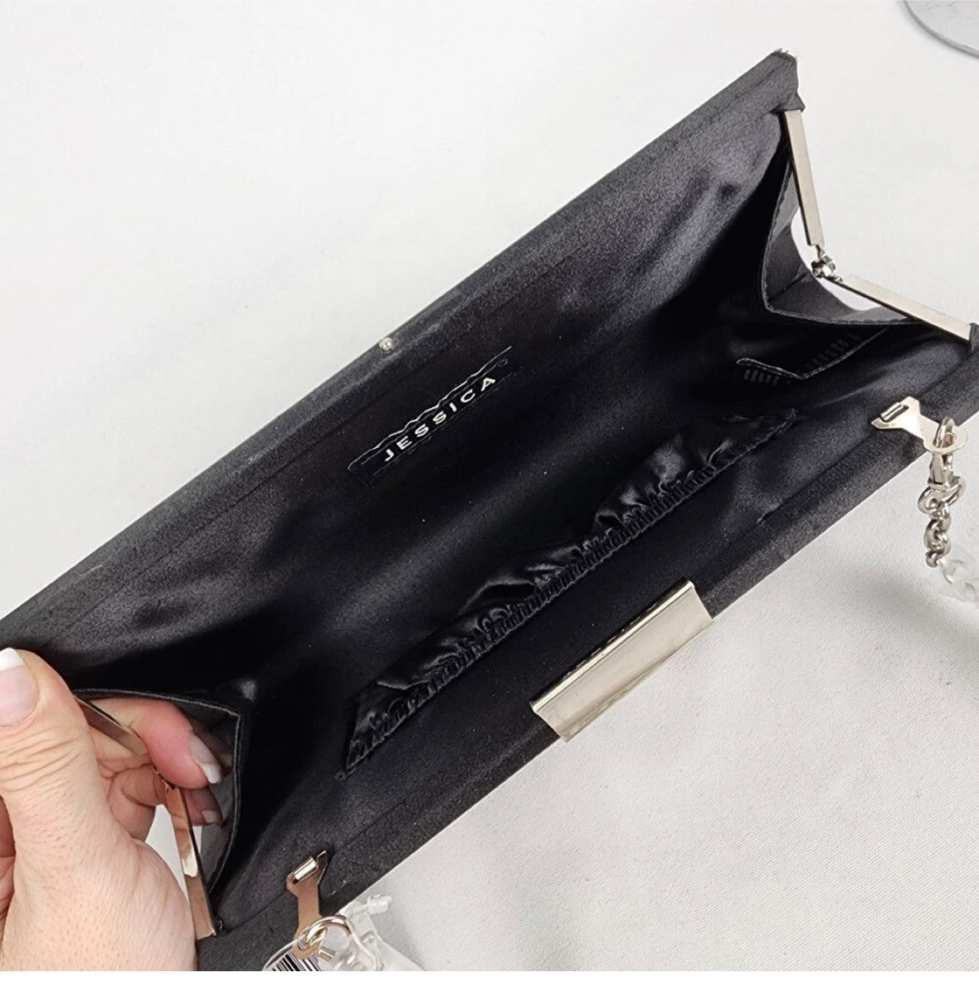 Jessica Black Clutch with Chain Strap - photo 3