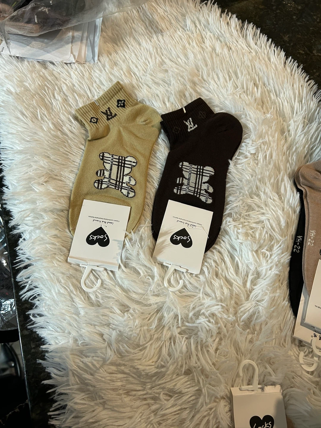 LV Inspired Socks - Brown & Beige