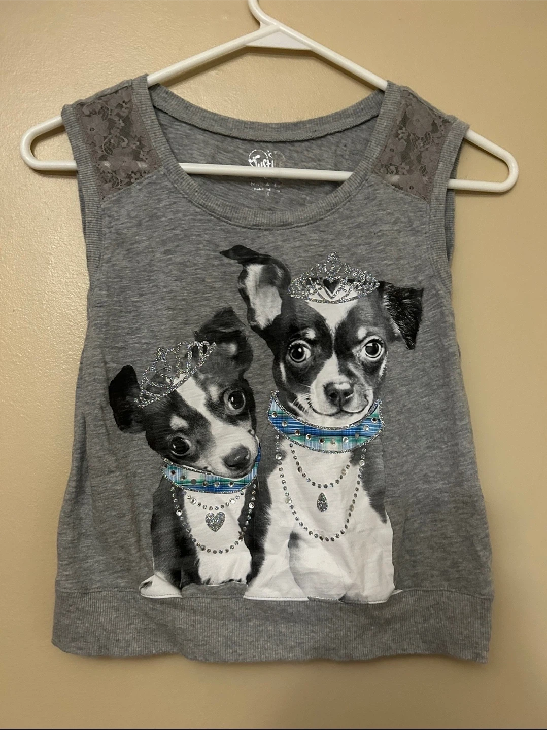 Justice Top with cute little puppies girls size 12
