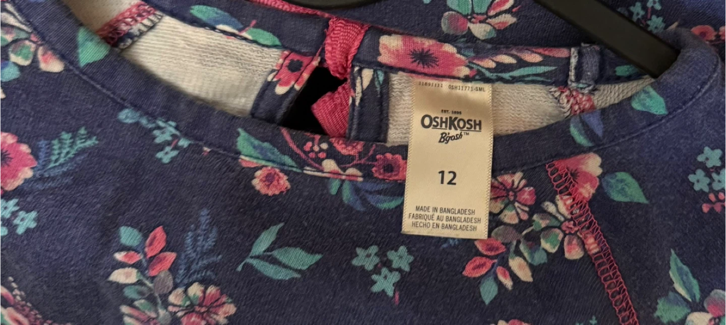 OshKosh Floral Print Kids Top size 12 - photo 3