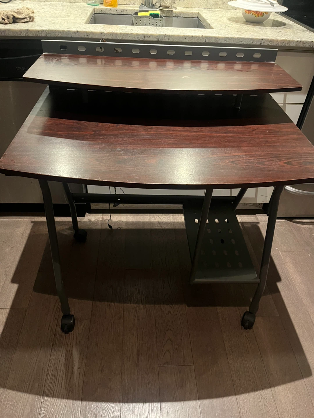 Rolling Desk with Shelves