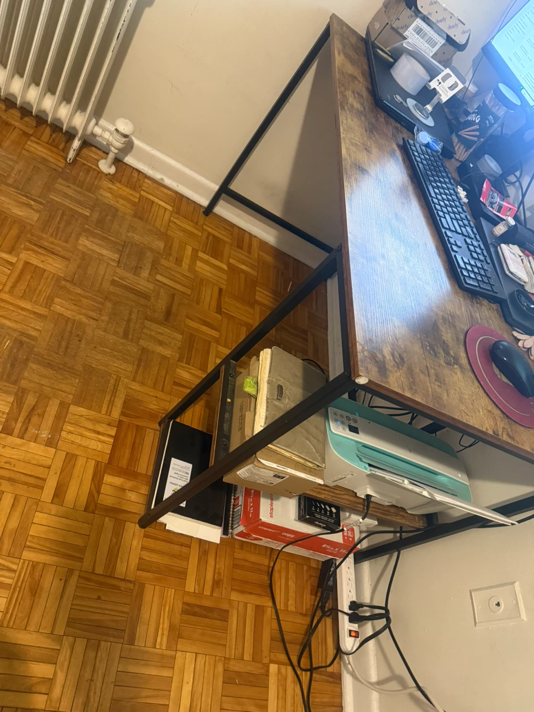 Rustic Brown Desk with Shelves - photo 3